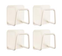 MOROBOR Supporto adesivo per spugna, 4 pezzi, in acciaio inox, per lavello, sapone, spugne, grucce antiruggine, accessori da cucina, colore bianco