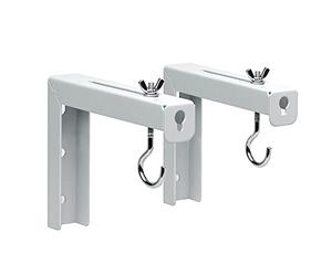 MOROBOR Supporto da parete universale a L per schermo di proiezione, estensione regolabile con gancio manuale, supporto da parete o da soffitto, ganci e hardware inclusi