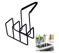 MOROBOR Supporto per spugna da cucina, 1 confezione in acciaio al carbonio, supporto per spugna per lavello, portasapone, spugne, gancio antiruggine di alta qualità, accessori da cucina/nero