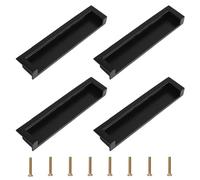 MOROBOR Tatami - Maniglie nascoste per porte integrate, con viti nascoste nascoste, per armadio, cassetto, colore nero opaco, 138 mm, 4 pezzi