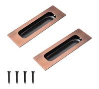 MOROBOR Tiranti da incasso a dito, 2 maniglie rettangolari per porte scorrevoli, lunghezza 11,9 cm, in acciaio inossidabile, per armadi e cassetti (bronzo rosso)