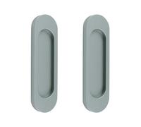 MOROBOR Tiranti ovali autoadesivi per porte scorrevoli, 2 pezzi, in lega di alluminio, maniglia senza punzonatura, per porte scorrevoli, finestre, armadi (grigio opaco, 100 mm)