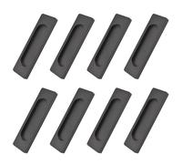 MOROBOR Tiranti rettangolari autoadesivi per porte scorrevoli, 12 pezzi in lega di alluminio, tiranti a filo senza foratura per porte scorrevoli da fienile, finestre, armadi (nero opaco, 100 mm)