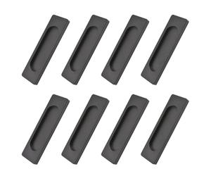 MOROBOR Tiranti rettangolari autoadesivi per porte scorrevoli, 12 pezzi in lega di alluminio, tiranti a filo senza foratura per porte scorrevoli da fienile, finestre, armadi (nero opaco, 100 mm)