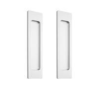 MOROBOR Tiranti rettangolari autoadesivi per porte scorrevoli, 2 pezzi, 150 mm, in lega di alluminio, da incasso, maniglia senza punzonatura, per porte scorrevoli del fienile, colore: argento opaco