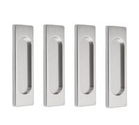 MOROBOR Tiranti rettangolari autoadesivi per porte scorrevoli, 4 pezzi, in lega di alluminio, maniglie senza punzonatura, per porte scorrevoli, finestre, armadi, armadi (acciaio spazzolato, 100 mm)