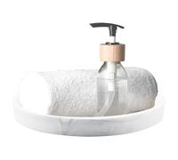 MOROBOR Vassoio rotondo da bagno in silicone, 1 vassoio bianco per lavabo da cucina, organizer multiuso moderno per gioielli, candele, profumi, piante