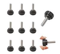 MOROBOR Vite A Testa Zigrinata, 10 pz M8 x 25mm Vite A Testa Zigrinata Filettata In Acciaio Al Carbonio M25mm Manopole Vite A Testa Zigrinata per Chiusura Macchine con Custodia/Diametro Testa (3) mm