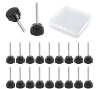 MOROBOR Vite a testa zigrinata Vite, 20 PZ M3 x 25mm Vite a testa zigrinata filettata in acciaio inossidabile Manopole di presa Vite a testa zigrinata per fermo del macchinario con custodia