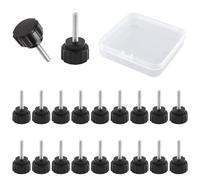MOROBOR Vite zigrinata a testa zigrinata, 20 PZ M3 x 15mm Vite a testa zigrinata filettata in acciaio inossidabile Manopole di presa Vite a testa zigrinata per fermo del macchinario con custodia