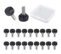 MOROBOR Viti zigrinate zigrinate, 20 pezzi, M4 x 15 mm, in acciaio inox, filettate, zigrinate, manopole, viti a testa zigrinata, per chiavistello di macchine, con custodia
