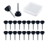 MOROBOR Viti zigrinate zigrinate, 20 pezzi, M4 x 20 mm, in acciaio al carbonio, filettate, zigrinate, con impugnatura zigrinata, per chiavistello di macchine, con custodia