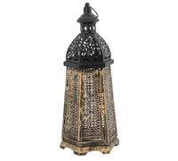 Moroccan Candle Stand - Vintage Metal Holder, Rustic Farmhouse Design, Decorative Lighting Piece, Durable Stylish Build | For Table Decor Living Room Dining Home Ambient Decoration