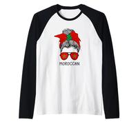 Moroccan Girl Moroccan Heritage Morocco Flag Maglia con Maniche Raglan