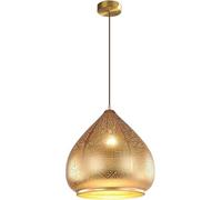 Moroccan Light Fixture Hard Wired Turkish Farmhouse Black Pendant Lighting Kitchen Island Metal Gold Large Ceiling Hanging Lamp Rustic Vintage Chandelier for Dining Room Bedroom