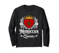 Moroccan Queen Morocco Flag Proud Moroccan Woman Maglia a Manica