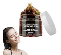 Morocco Black Soap,Sapone Nero Marocchino Organico,Sapone Nero Scrub Corpo Sapone,Pulizia Profonda e Ammorbidente Della Pelle,Ingredienti Naturali per Lenire e Nutrire la Pelle