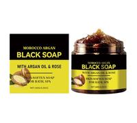 Morocco Body Scrub Black Soap,African Black Soap Bar,Sapone nero marocchino naturale, scrub corpo marocco, pelle morbida adatta alla maggior parte dei tipi di pelle, 180 g