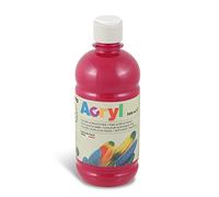 PRIMO Morocolor Acryl, 1 Bottiglia da 500 ml di Colore Acrilico Fine, Magenta, Effetto Coprente e Luminoso, Dotato di Tappo Dosatore