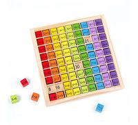 Morofme 1 x 1 tavola di apprendimento in legno Montessori matematica per studenti elementari, 1 x 1 99 moltiplicazione tavola matematica aritmetica strumento didattico per bambini matematica
