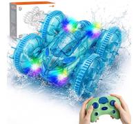 Morofme Macchina anfibia telecomandata, 2,4 GHz, su entrambi i lati, con luce LED, per bambini dai 4, 5, 6, 7, 8, 9 anni, per esterni, piscina, spiaggia, regalo