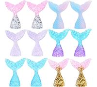 Morofme Set di 36 mini decorazioni per torte a forma di sirena, in acrilico, a forma di coda di sirena, per cupcake a forma di sirena, per sirena, sotto il mare