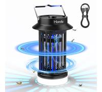 Morole 4200V DC Lampada Antizanzare con LED, USB Zanzariera Elettrica | 2 in 1 UV LED Lampada Antizanzare Elettrica Portatile, Zanzariera Elettrica da Appendere, Combattere Zanzare, Falene e Mosche