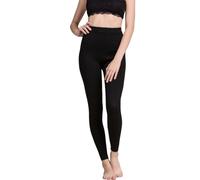 MOROUTLINE Leggings lunghi da donna in lana merino e seta, ultra morbidi, termici, nero, XL