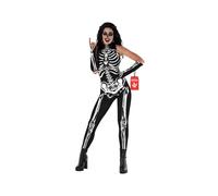 Morph Body Tuta Scheletro Donna - Costume Halloween con Ossa per Donna, Vestito Scheletro per Feste e Party a Tema, S