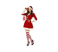 Morph Costume Babbo Natale Donna - Vestito Natalizio per Feste, Abito Elegante per Natale e Party Invernali, M