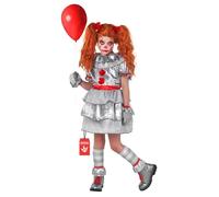 Morph Costume Clown Bambina - Vestito Pagliaccio per Halloween, Horror, Bambola Assassina, Festa e Carnevale Bambina, L