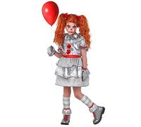 Morph Costume Clown Bambina - Vestito Pagliaccio per Halloween, Horror, Bambola Assassina, Festa e Carnevale Bambina, M