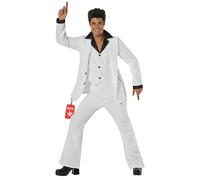 Morph, Costume da discoteca da sabato sera, da uomo, anni '70, bianco, per il tempo libero, per la febbre degli anni '70, costume di Halloween per adulti, L