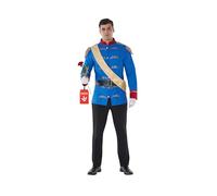 Morph Costume da principe azzurro da uomo, giacca reale, fascia e cintura, costume da principe per adulti, per Halloween, feste ed eventi, Blu, Large
