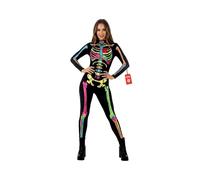 Morph Costume da scheletro femminile, tuta da scheletro da donna, costume di Halloween per