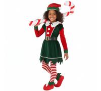 Morph Costume Elfo Bambina, Vestito Da Folletto Bambine, Abito Natalizio Per Bambini