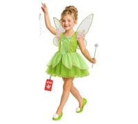Morph Costume Fatina Verde Bambina, Vestito Pixie Magica della Foresta Bambine, Vestito Carnevale Bambine L