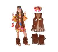 Morph Costume Hippie Bambina, Costume Anni 70 Halloween Bambina, XL