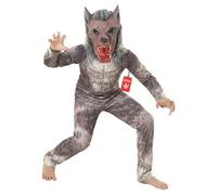 Morph Costume Lupo Mannaro Bambino - Vestito Halloween per Bambina e Bambino, Abito da Lupo Mannaro per Feste e Party, M