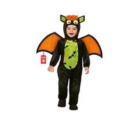 Morph Costume Pipistrello Bambino, Costume Halloween Nero, 1-2 anni