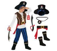 Morph Costume Pirata Bambino, Costume Halloween Bambino, 7-9 anni
