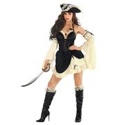 Morph Costume Pirata Donna - Vestito Carnevale Piratessa, Abito per Halloween, Compleanni e Party, Costume da Pirata Donna, M