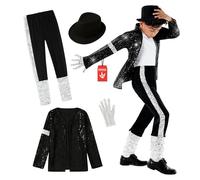 Morph Costume Popstar Bambino, Vestito Rockstar, Re Del Pop, Carnevale XL