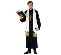 Morph Costume Prete Uomo - Abito Da Prete per Carnevale, Esorcista e Halloween. Vestito Tradizionale per Feste e Party, L