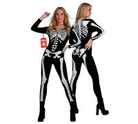 Morph Costume Scheletro Donna, Body Skeleton Zipper Plus Size, Vestito Scheletro Donne XXL