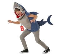 Morph Costume Squalo Bambino, Costume Halloween Bambino | Tabardo in Peluche con Testa di Squalo & Coda, Design Marino Blu, Perfetto per Halloween, Ideale per il Gioco di Ruolo