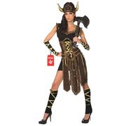 Morph Costume vichingo da donna, costume da guerriero vichingo, da donna, Marrone, Medium