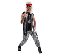 Morph Costumes Glam Rock Uomo - Costume Anni 80 per Adulti, Abito per Halloween, Compleanni e Party, Divertimento Assicurato, XL