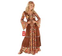 Morph Vestito Hippie Donna - Costume Anni 70 per Carnevale, Abito Vintage Donna per Feste, Halloween e Party Tematici, S