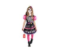 Morph Vestito Scheletro Bambina - Costume Halloween per Bambina, Abito Scheletro per Feste, Compleanni e Party di Halloween, 3-4 anni